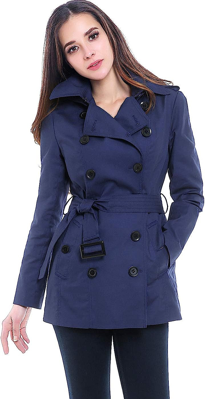 BGSD Women Evelyn Waterproof Classic Hooded Short Trench Coat | Amazon (US)