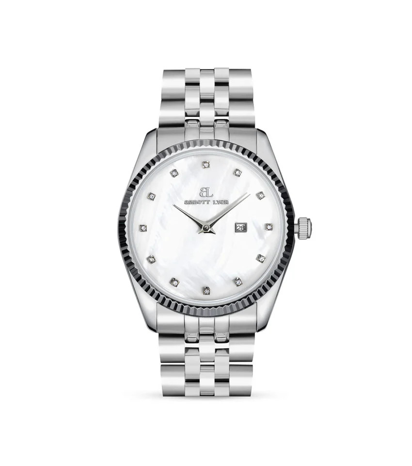 Silver Pearl Link Belgravia 36 Watch | Abbott Lyon