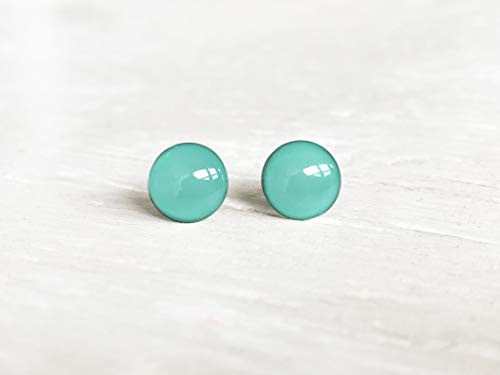 Teal stud earrings, Dot earrings by Ear Sugar | Amazon (US)