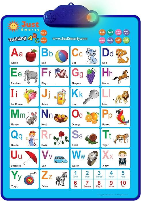 Just Smarty Interactive Alphabet Wall Chart | Talking ABCs & 123s Music Poster with Interactive L... | Amazon (US)