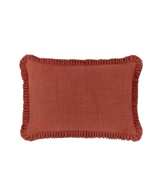 Estelle Pleated Linen Cushion, Saffron | Rebecca Udall UK