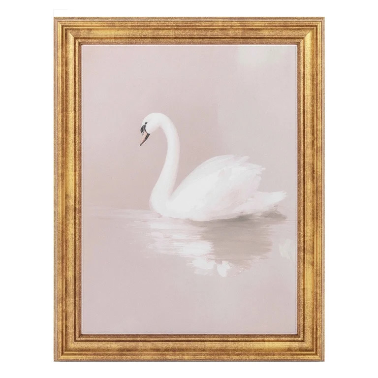 My Texas House Floating Swan Pink 11" x 14" Coastal Framed Wall Art | Walmart (US)