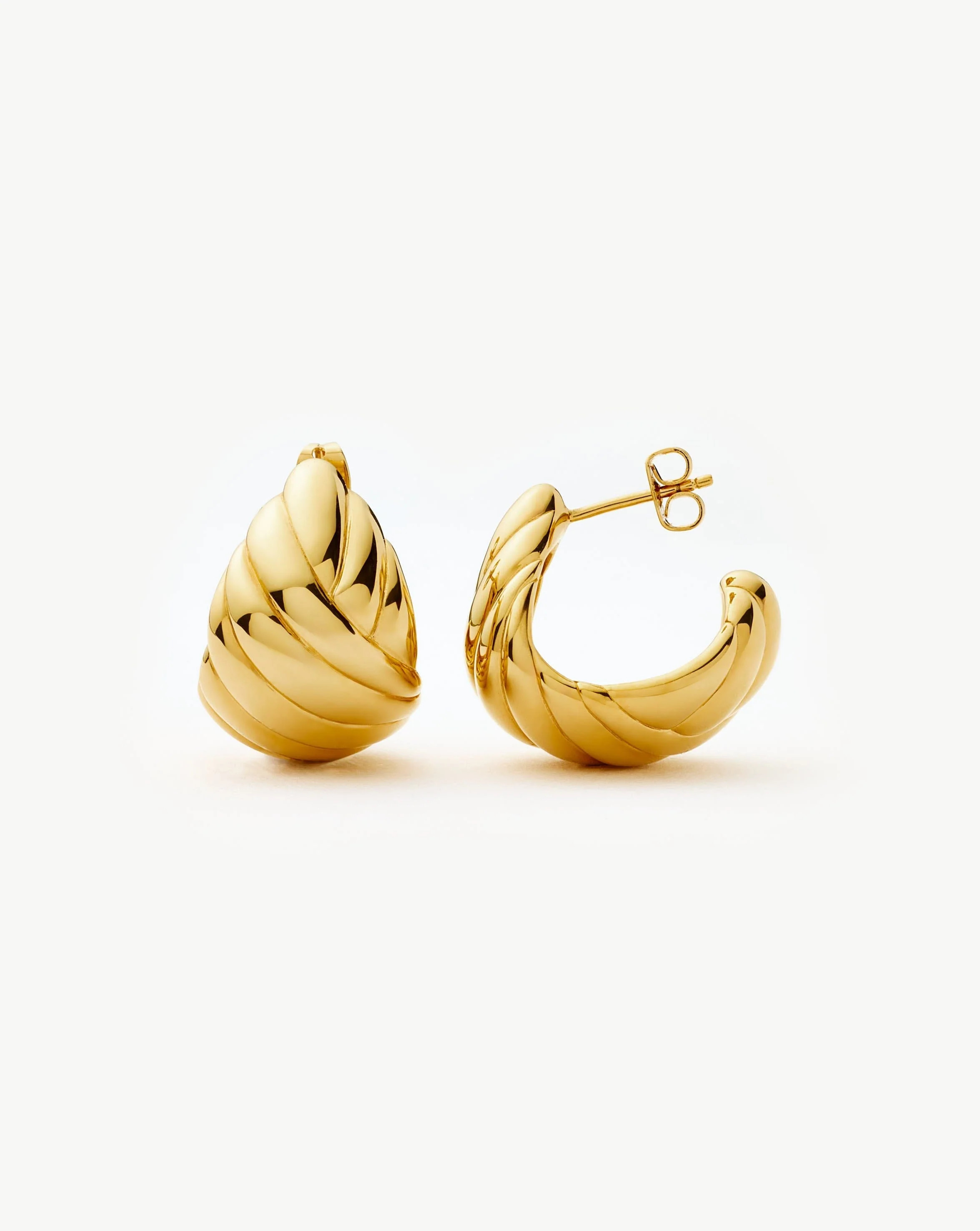 Rouje Lucia Dome Hoop Earrings | 18ct Gold Plated Earrings | Missoma US