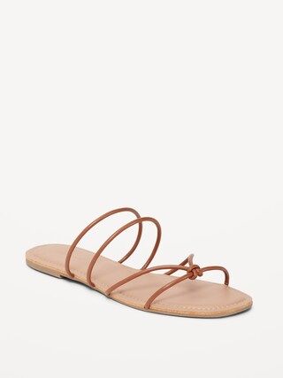 Faux-Leather Strappy Knotted Sandals for Women | Old Navy (CA)