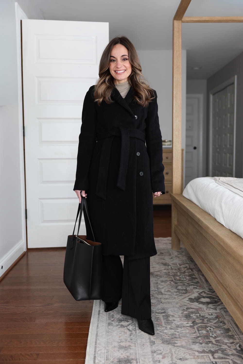 Neutral outfits for work! 

Top (Nordstrom): xs 
Black pants (Ann Taylor): petite 00 - 10” rise, 28.5” inseam. I prefer the curvy fit - it adds room at the hips. 
Boots (J.Crew): tts 
Belt (Aritzia) 
Coat (Aritzia): xxs - sleeves are a little long 

Black bag is from Quince but is low in stock.

My measurements for reference: I’m 4’10” and 105lbs. My bust, waist, and hip measurement is 32”, 24”, and 36”.

(Winter workwear, neutral outfits, petite outfits, outfits for work) 


#LTKWorkwear #LTKPetite