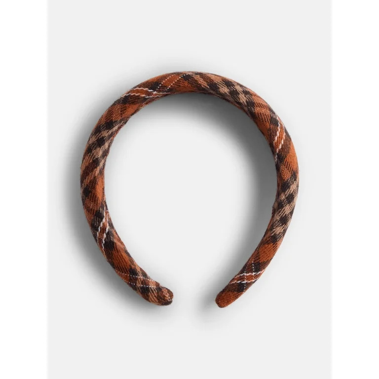 Way To Celebrate Women's Plaid Headband, Brown | Walmart (US)