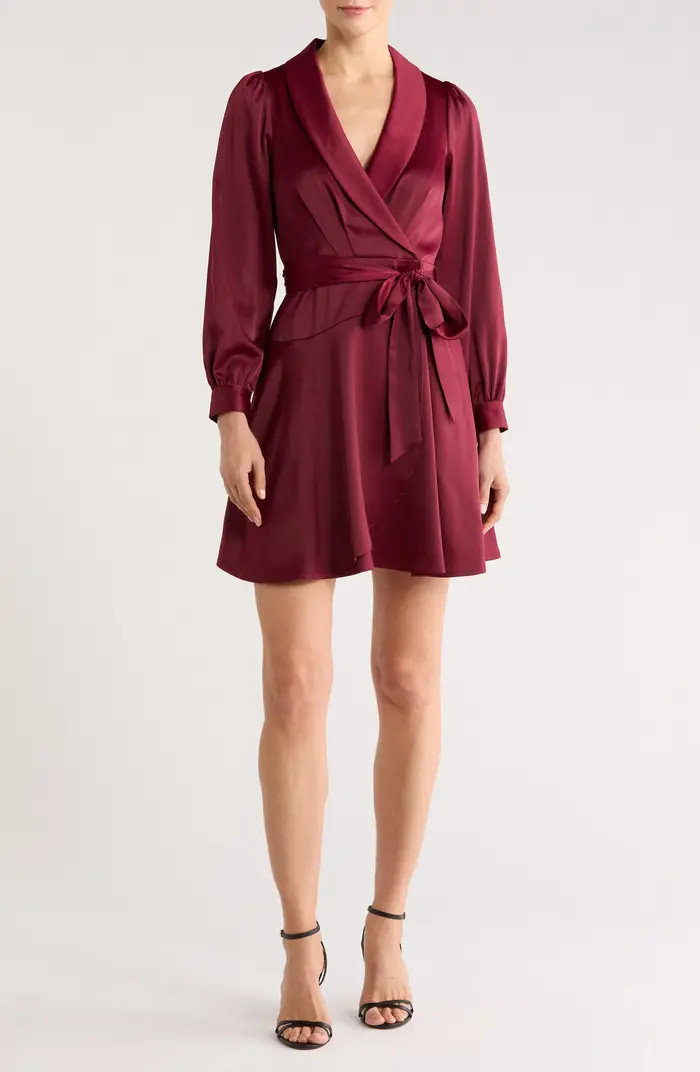 Vince Camuto Shawl Collar Long Sleeve Satin Dress | Nordstromrack | Nordstrom Rack