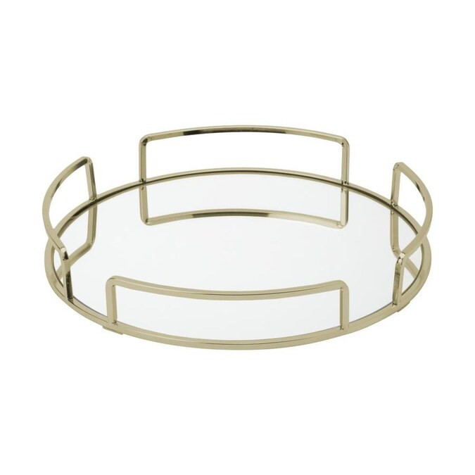 Home Details Home Details Modern Round Mirror Vanity Tray in Satin Gold Lowes.com | Lowe's