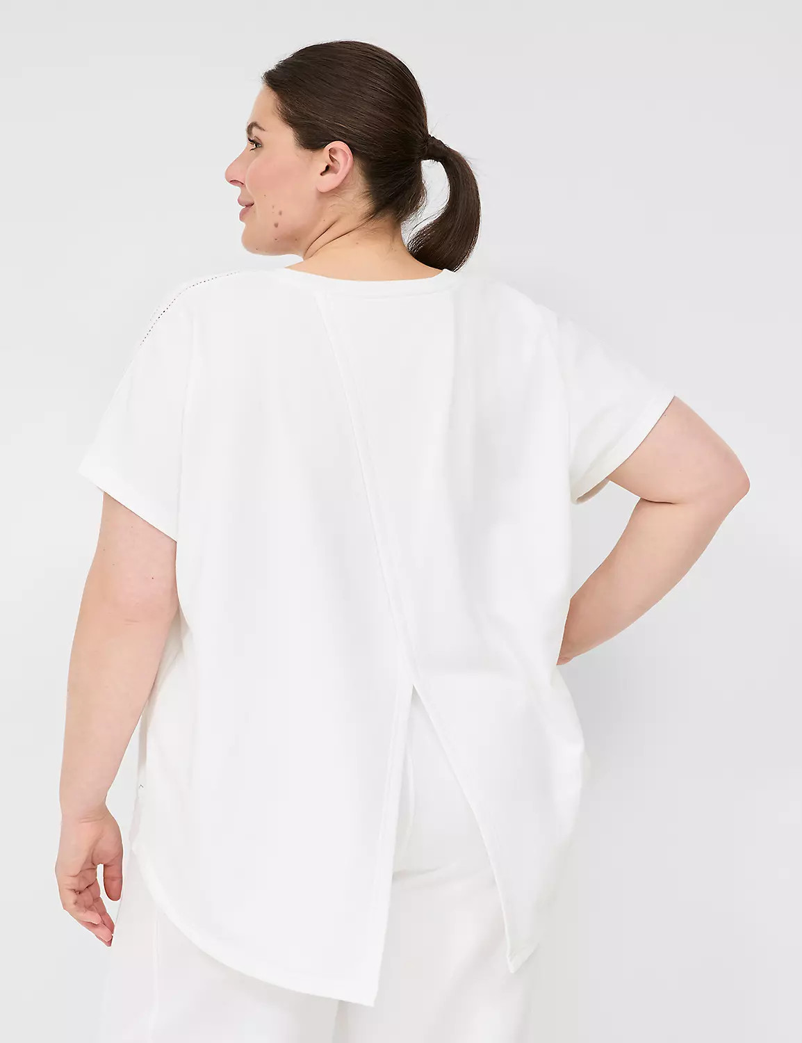 LIVI Crochet-Detail French Terry Top | LaneBryant | Lane Bryant (US)