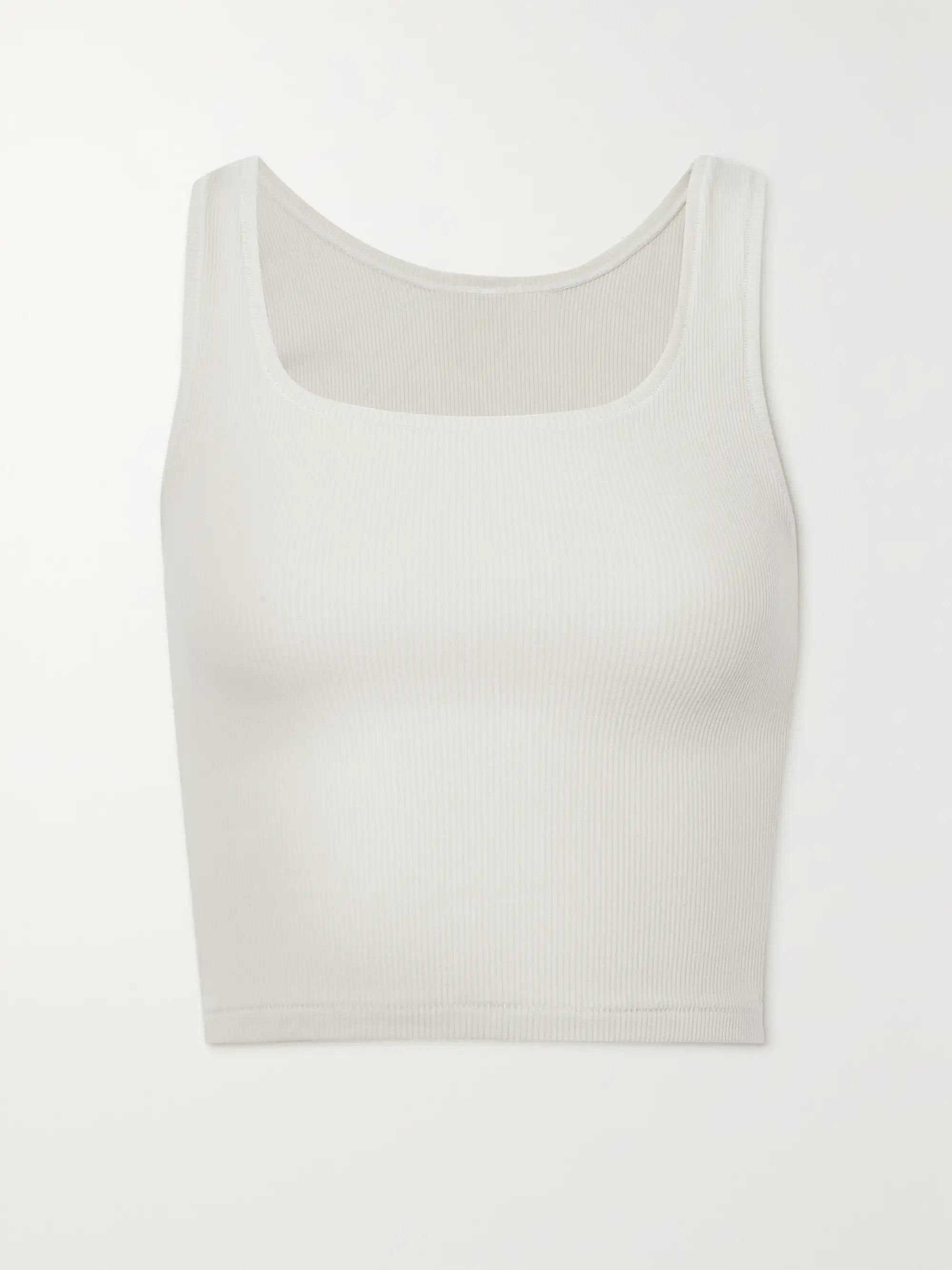 White Ribbed cotton-blend jersey tank - Soot | SKIMS | NET-A-PORTER | NET-A-PORTER APAC