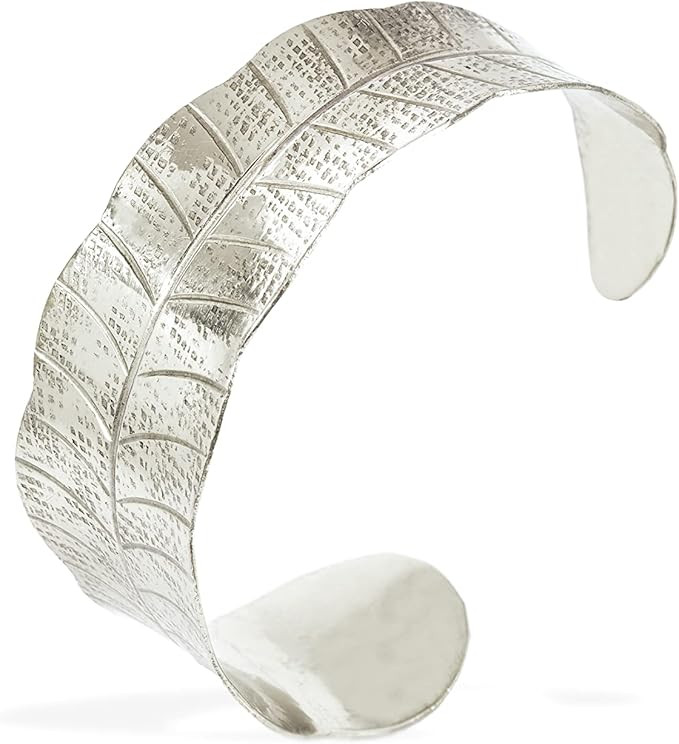 Charlie Paige Cuff Bracelet for Women | Etched Leaf Bracelet Bangle | Open Cuff Bracelet Bangle |... | Amazon (US)
