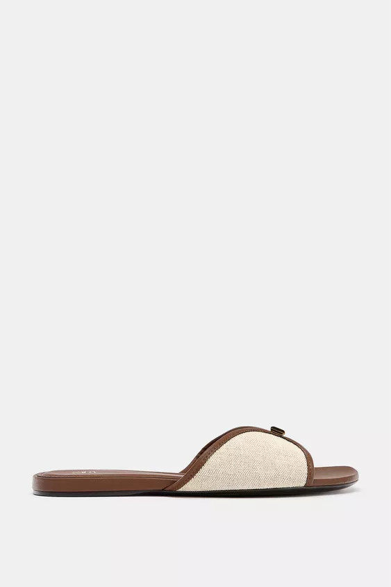 FLAT SANDALS WITH METAL DETAIL | Zara US