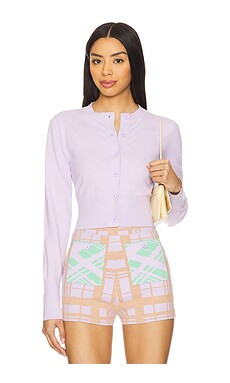 JoosTricot Crop Cardigan in Lilas from Revolve.com | Revolve Clothing (Global)