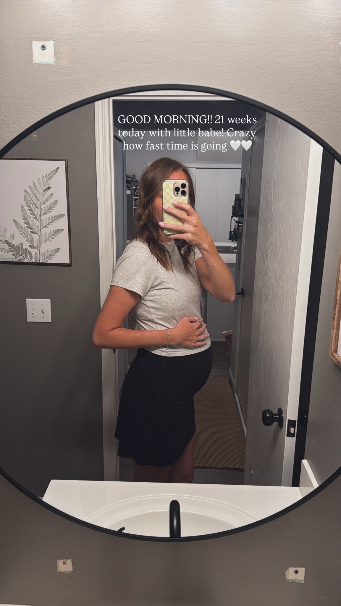 21 weeks with little babe 🤍🤍 // m in top & skirt!

#LTKdayinmylife #LTKootd #LTKmomlife