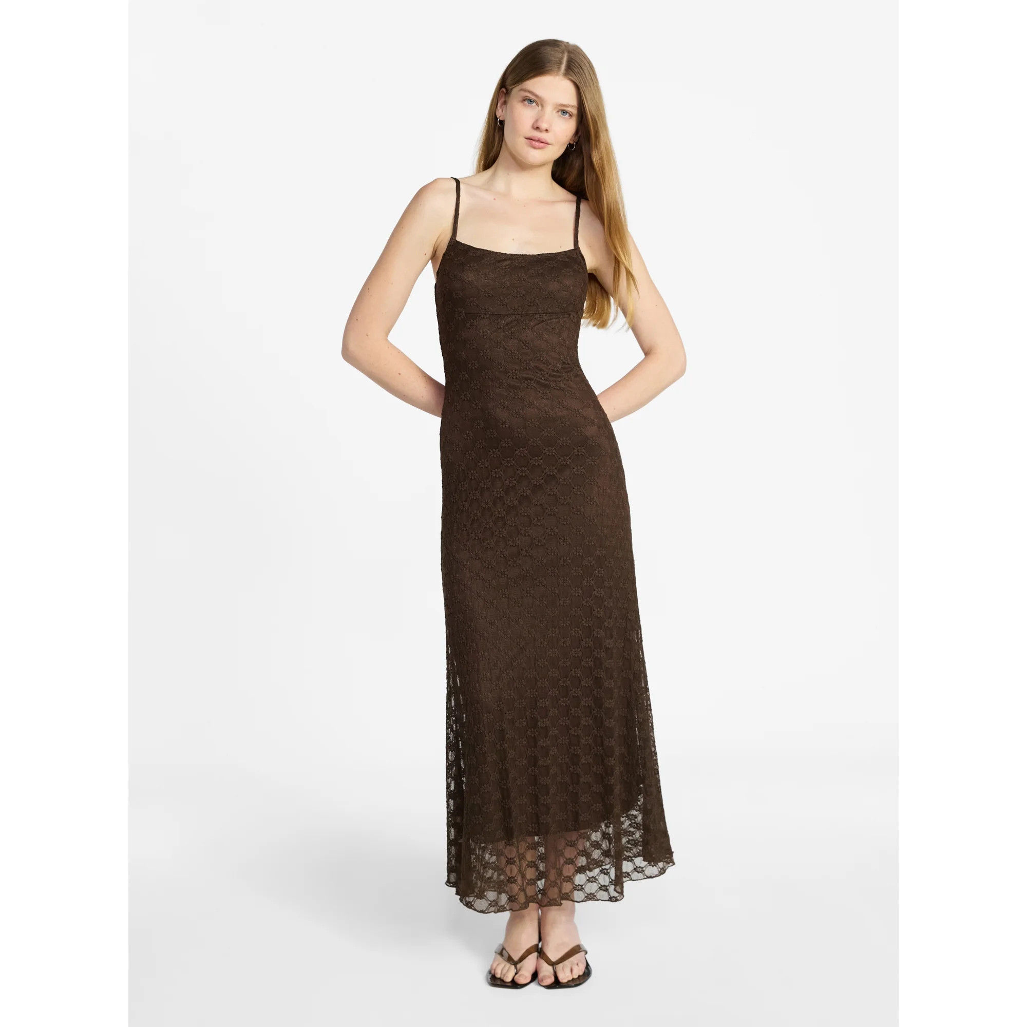 No Boundaries Lace Cami Maxi Dress, Women's XXS-XXL | Walmart (US)
