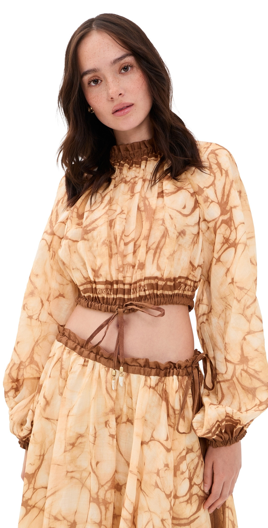 Zimmermann Indra Bodice Chocolate Tie Dye 0P | Shopbop