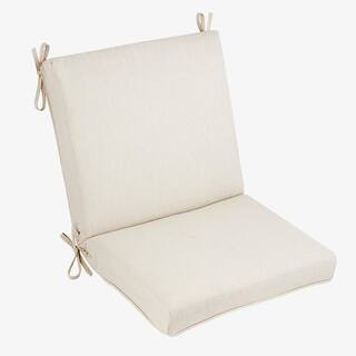 20 in. x 17 in. CushionGuard One Piece Mid Back Outdoor Dining Chair Cushion in Almond Biscotti | The Home Depot