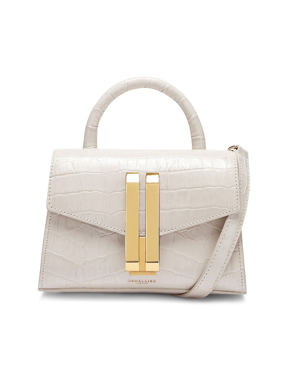 DeMellier Nano Montreal Croc-Embossed Leather Top Handle Bag | Saks Fifth Avenue