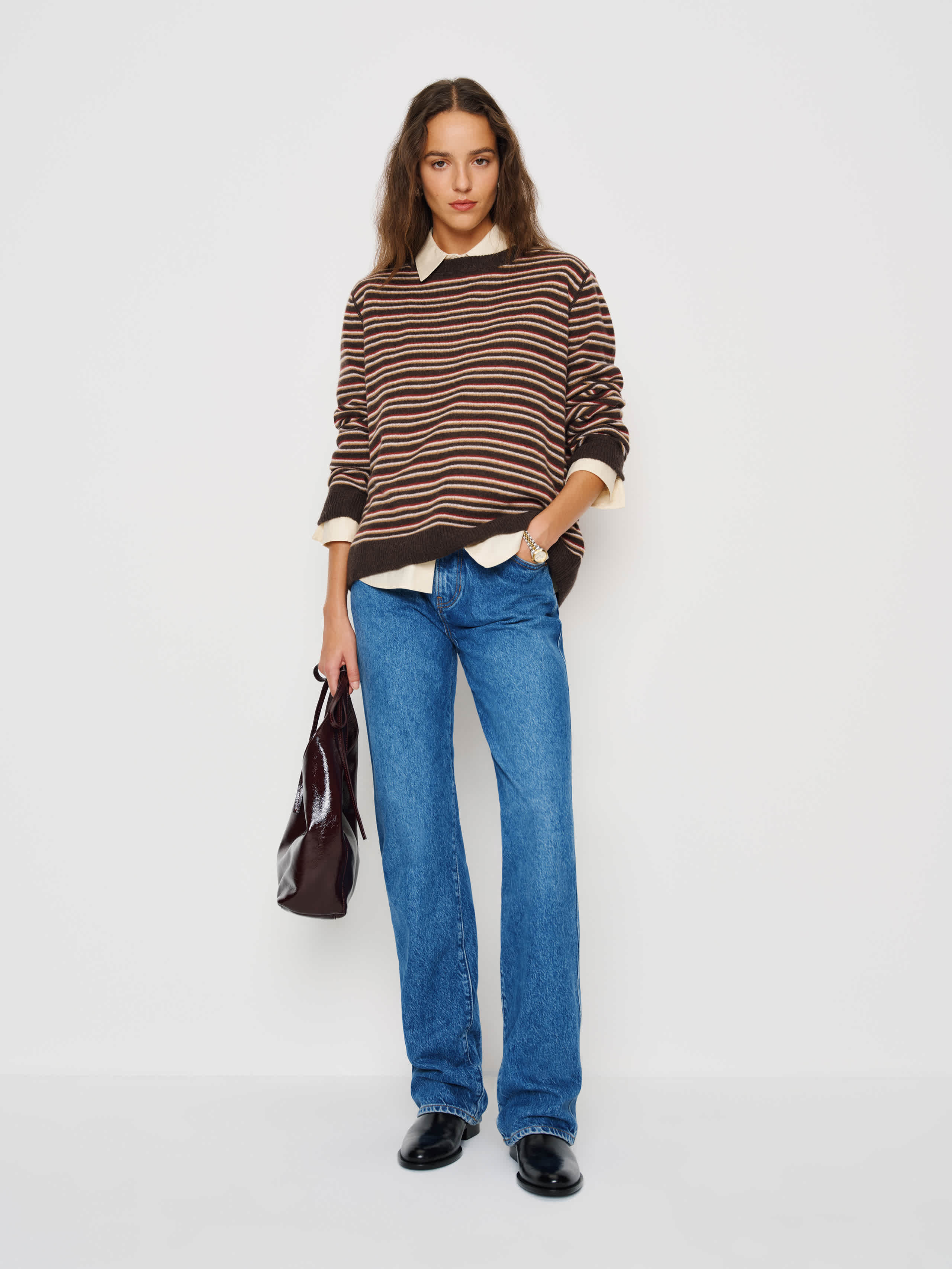 Reformation Cashmere Boyfriend Sweater Brown XS | Reformation (Global)