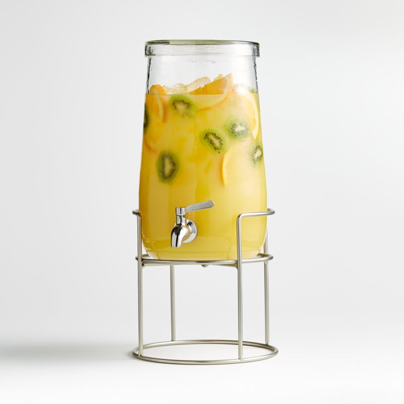 Dax 1.75-Gallon Drink Dispenser with Silver Stand + Reviews | Crate & Barrel | Crate & Barrel