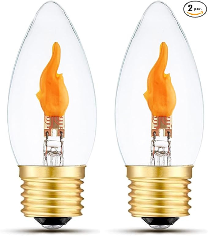 LED Flickering Light Bulbs E26 Flame Effect Bulb Standard Base, Fire Light Bulbs for Halloween Ch... | Amazon (US)
