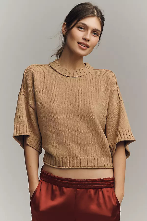 The Goldie Cotton Crew-Neck Sweater | Anthropologie (US)