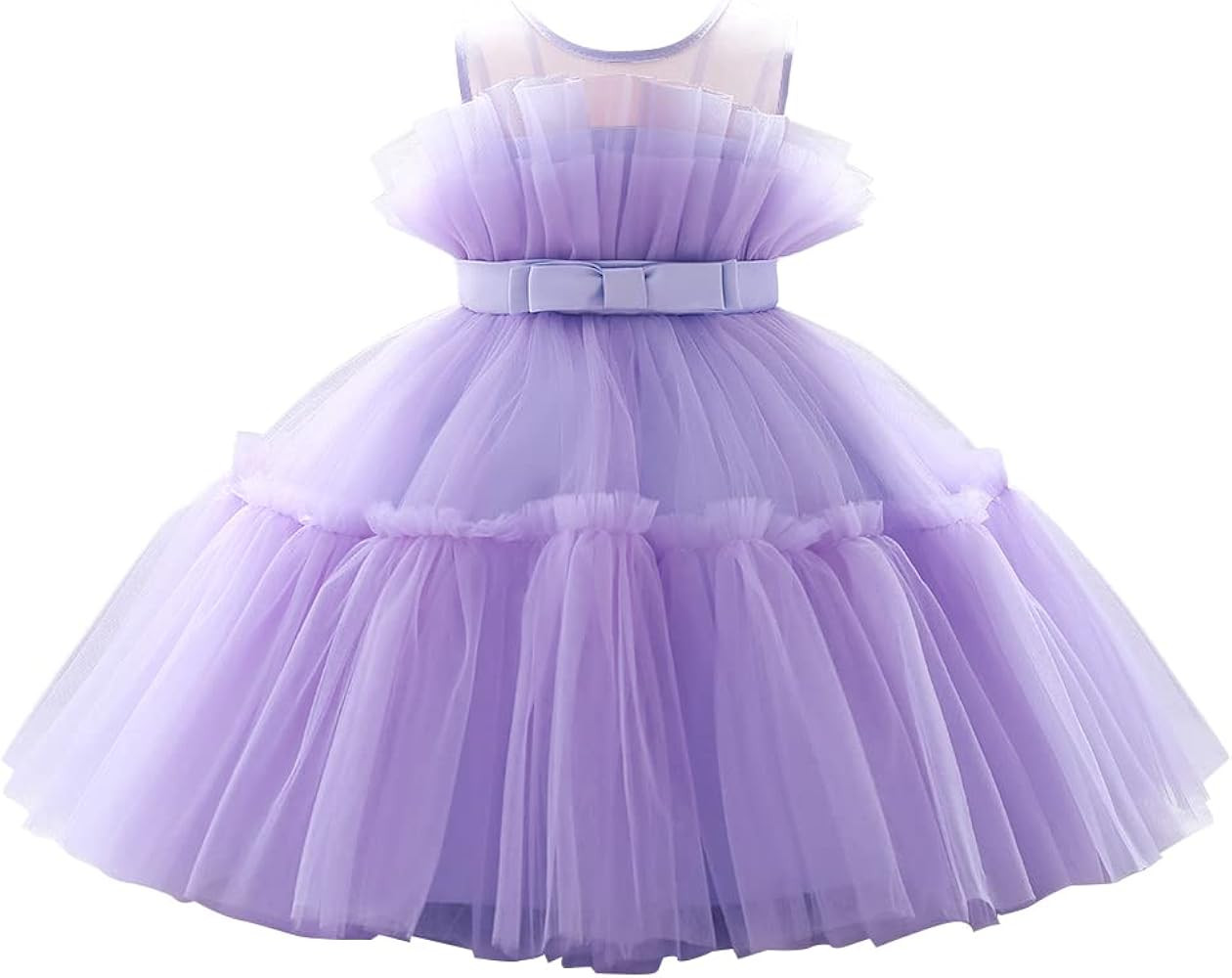 12M-6T Baby Girls Christmas Ruffle Ball Tutu Gown Wedding Party Lace Dresses | Amazon (US)
