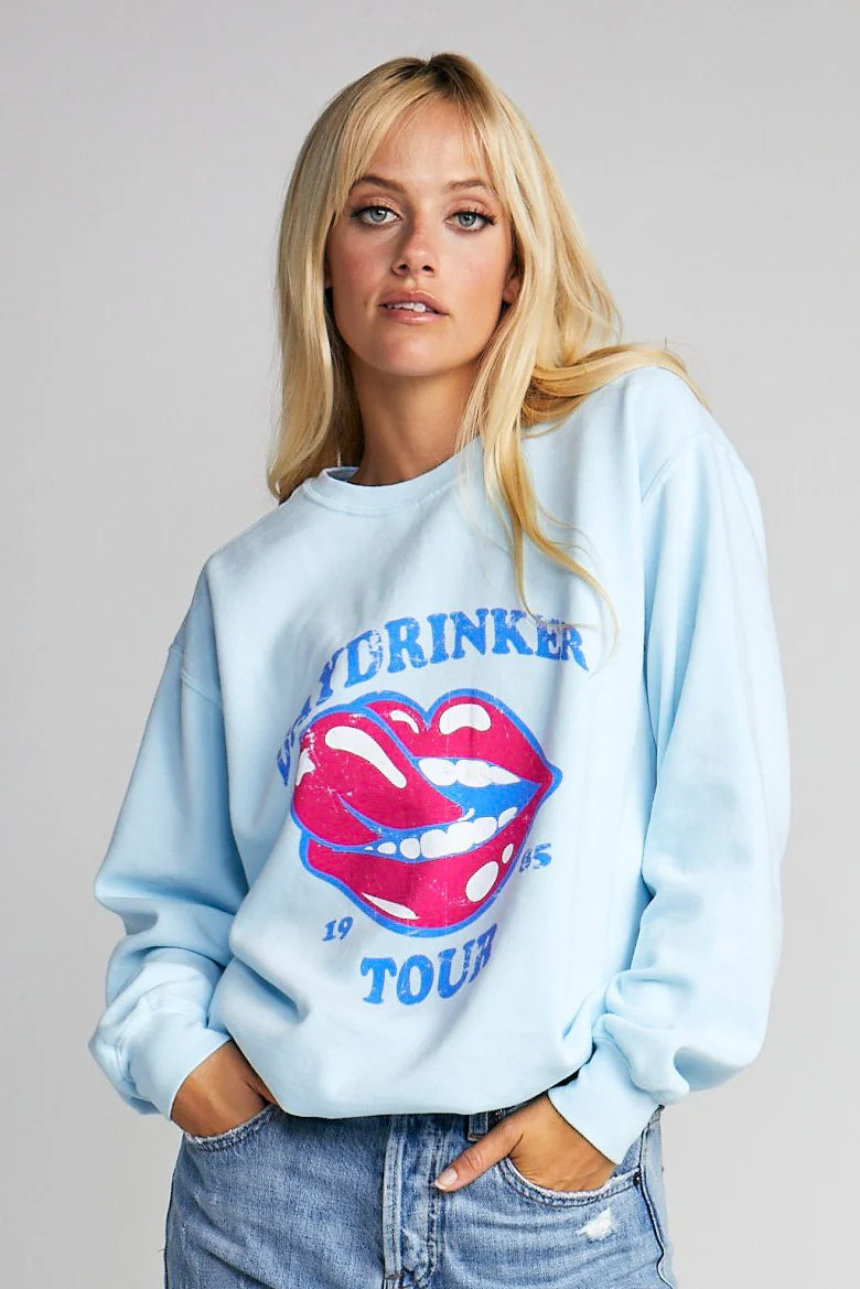 DAYDRINKER TOUR LIPS CREWNECK | LULUSIMONSTUDIO