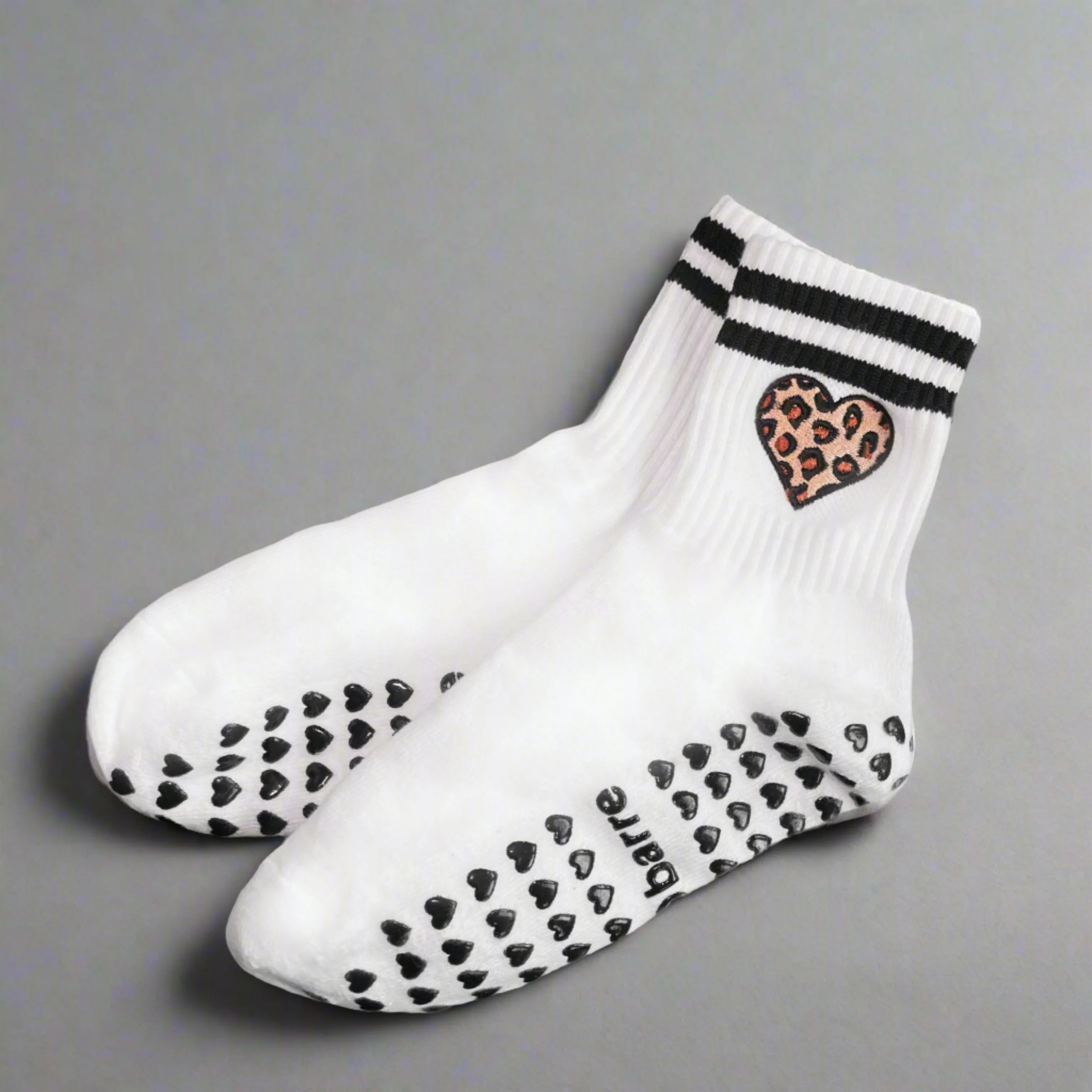 Cheetah Heart Grip Sock | Pila-Barre