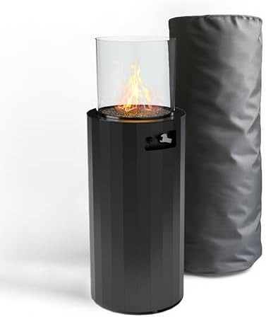 Planika BINO Outdoor Gas Fireplace - Fire Column with Glass Shield for Patio or Gardens (Outdoor ... | Amazon (US)