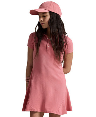 Girls' 7-16 Stretch Mesh Polo Collar Dress | Macy's