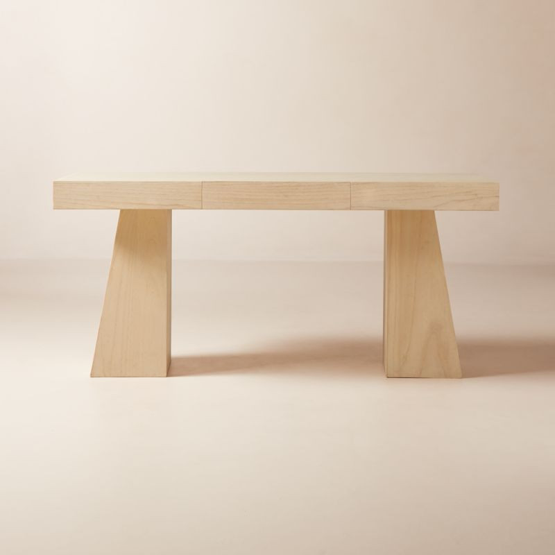 Ridge Modern Bleached Oak Desk with Drawer + Reviews | CB2 | CB2