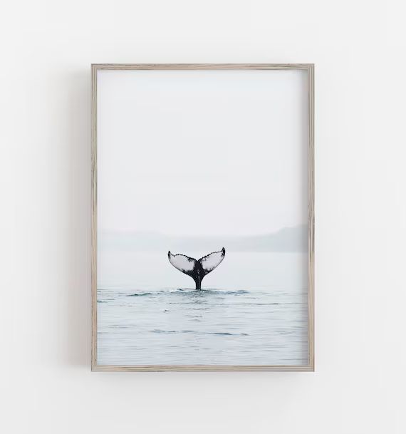 Whale Tail Print, Whale Wall Art, Ocean Wall Art, Minimalist Art, Modern Wall Art, Animal, DIGITA... | Etsy (US)
