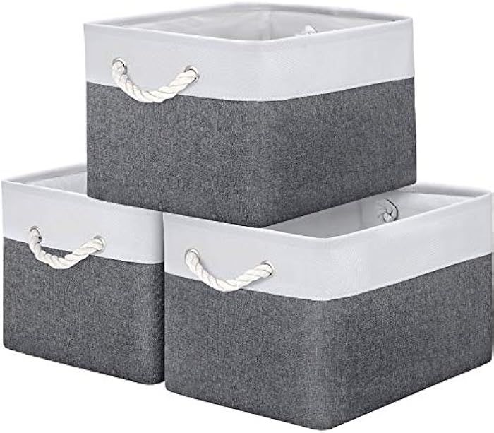WISELIFE Storage Basket Bins [3-Pack] - Large Collapsible Storage Cubes Organizer for Shelf Close... | Amazon (US)