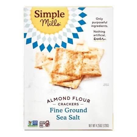 Simple Mills Crackers, Fine Ground Sea Salt, Almond Flour, 4.25 oz Box | Walmart (US)