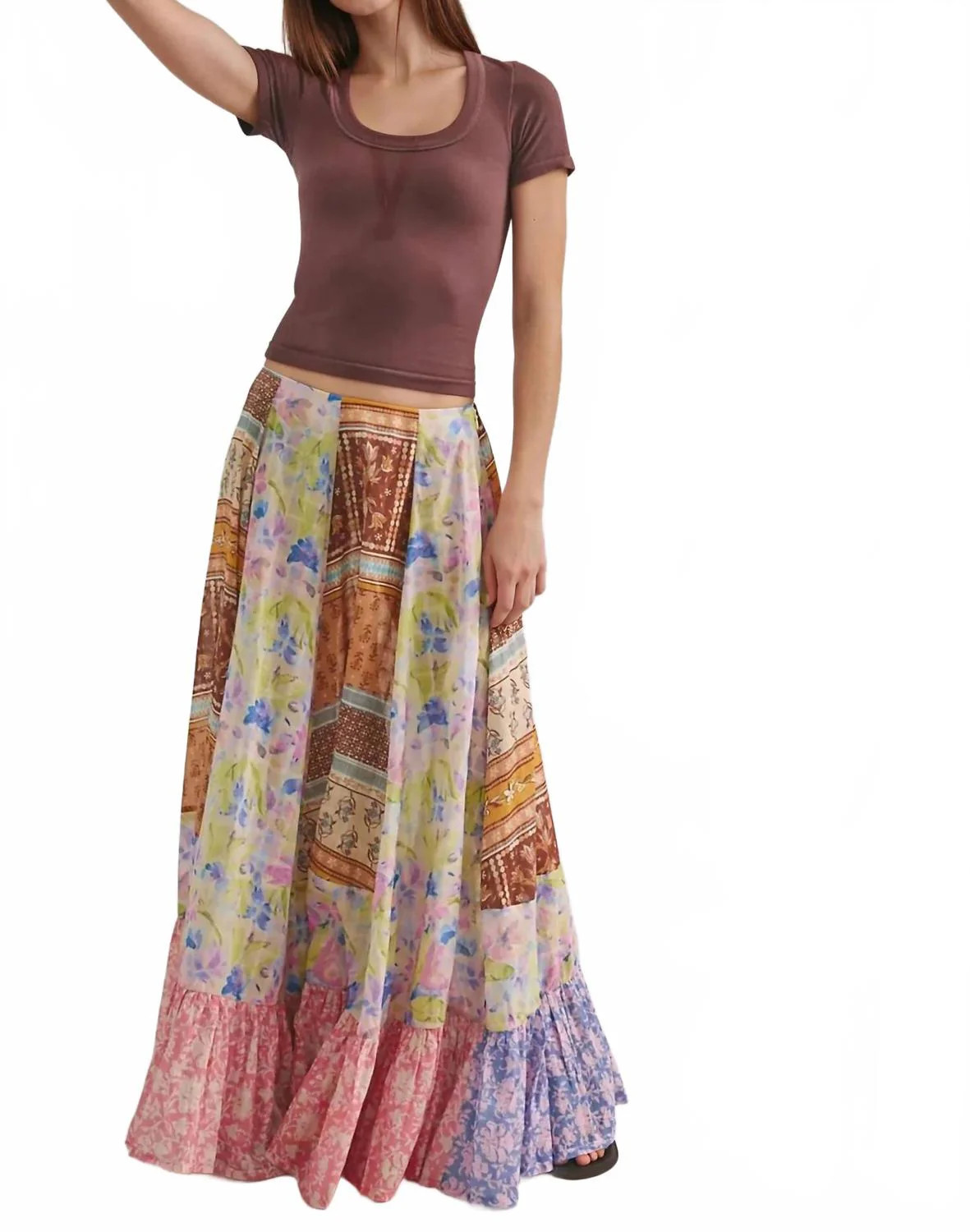Santa Eulalia Printed Maxi Skirt In Multi Print Combo | Shop Simon