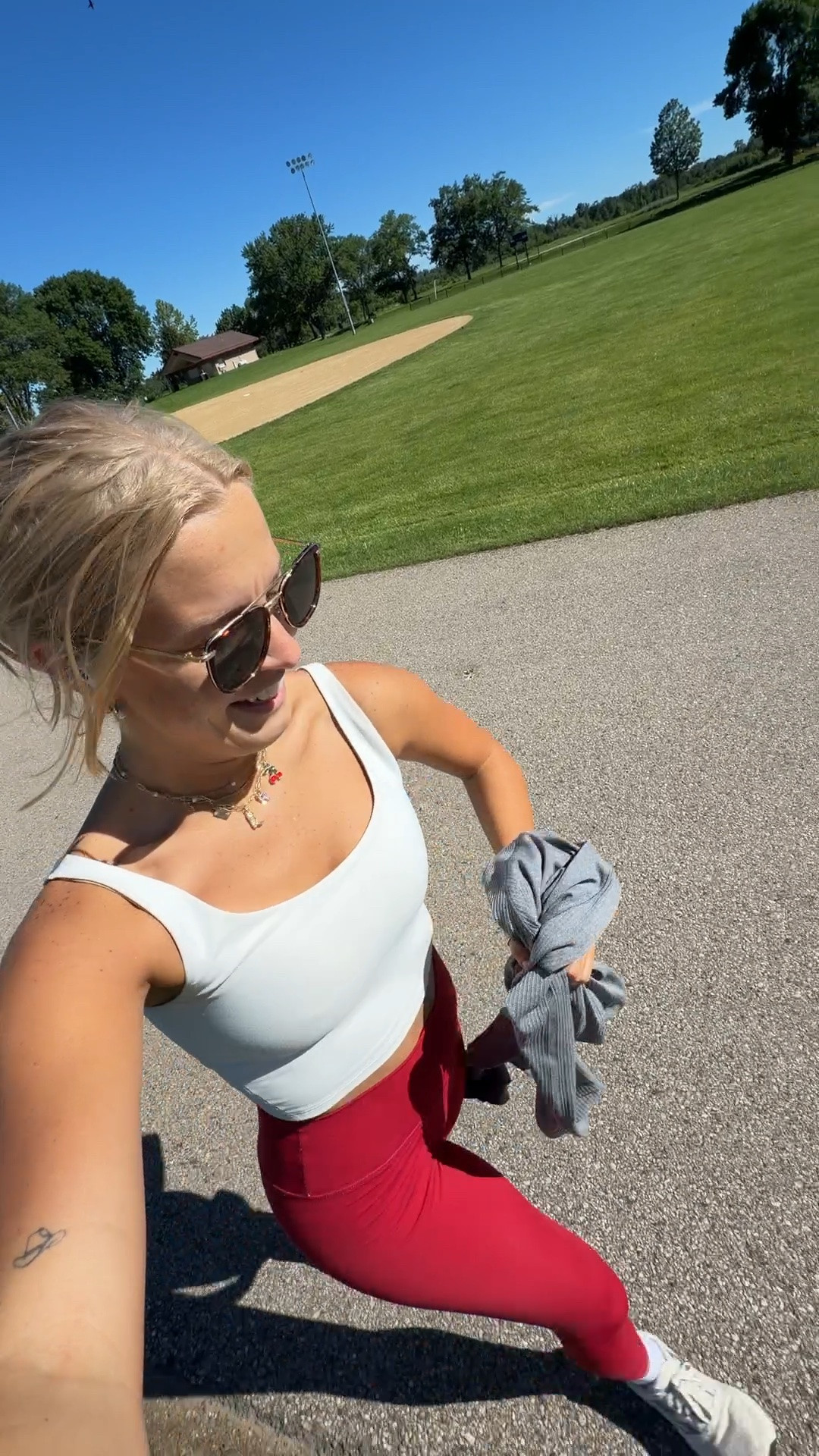 Today’s cardio outfit.. Old Navy shirt/tank top and Amazon leggings — 06.19.26 🏃‍♀️💨❤️

Medium in grey Old Navy long sleeve fitted tee
Small in red Amazon leggings
Medium in white powersoft tank top from Old Navy
9 in white New Balance running shoes from @DSW 

#cardiooutfits #runningshoes #redleggings #Amazonstyle #Amazonfashion #OldNavytanktops #OldNavyactivewear #NewBalancesneakers Amazon leggings, Amazon fashion, Amazon finds, Amazon deals, Amazon activewear, fall outfits, red legging outfits, trending outfits, trending on Amazon, watch now

#LTKActive #LTKfitnessgoals #LTKSaleAlert