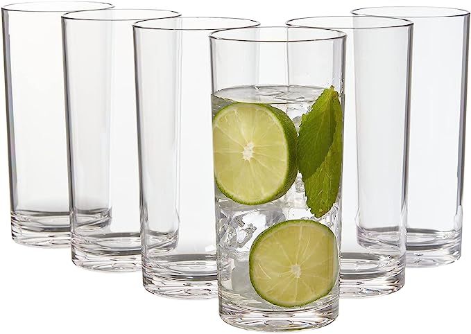 Classic 24-ounce Premium Quality Plastic Tumblers | set of 6 Clear | Amazon (US)