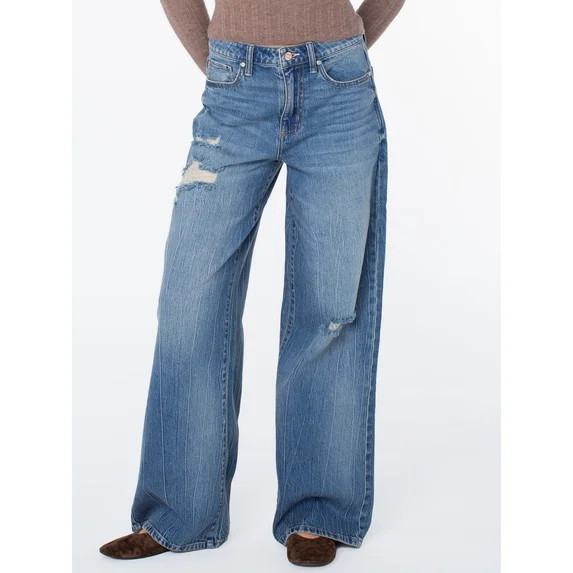 Celebrity Pink Women's and Women's Plus Relaxed High Rise Wide Leg Jeans, Sizes 1-24 | Walmart (US)