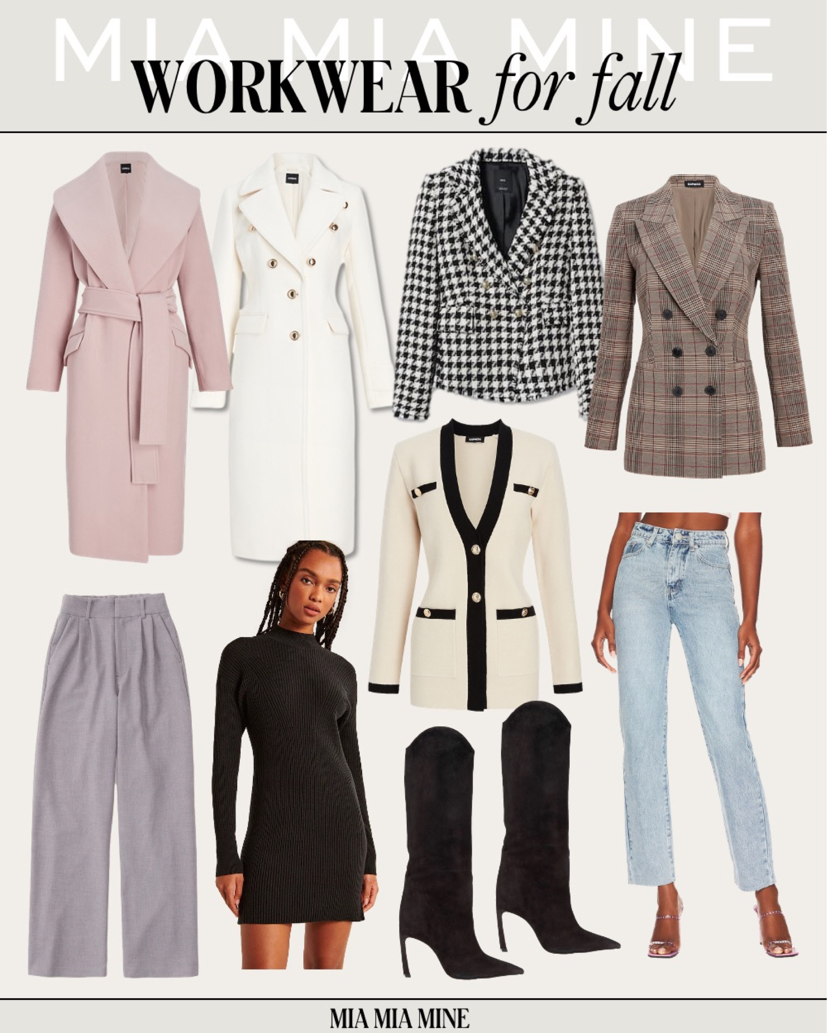 Fall workwear outfits
Express white coat
Express plaid blazer
Express cardigan
Abercrombie tailored pants
Schutz knee high boots
Abercrombie sweater dress 



#LTKSeasonal #LTKworkwear #LTKstyletip