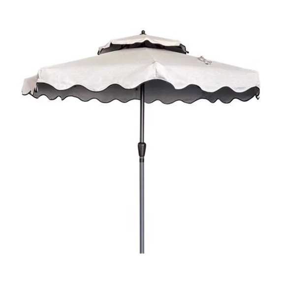 Living Accents Scalloped 9 ft. Tiltable Tan Patio Umbrella | Walmart (US)