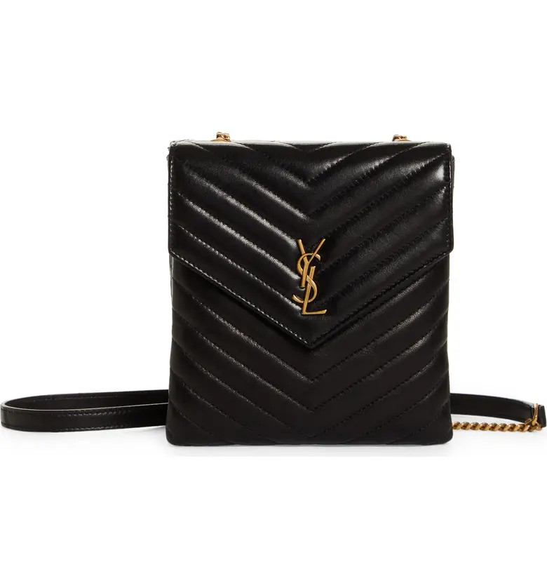 Saint Laurent Quilted Leather Double Flap Crossbody Bag | Nordstrom | Nordstrom