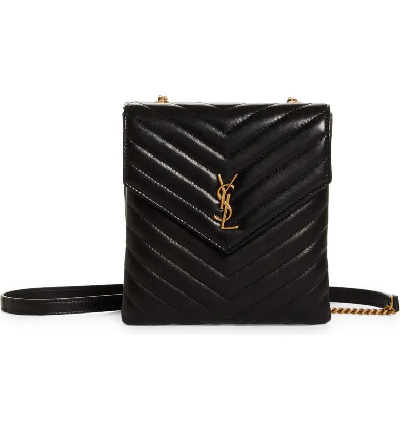 Saint Laurent Quilted Leather Double Flap Crossbody Bag | Nordstrom | Nordstrom