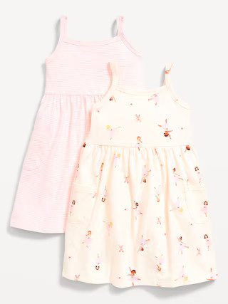 Sleeveless Pocket Jersey-Knit Fit and Flare Dress for Toddler Girls | Old Navy (US)