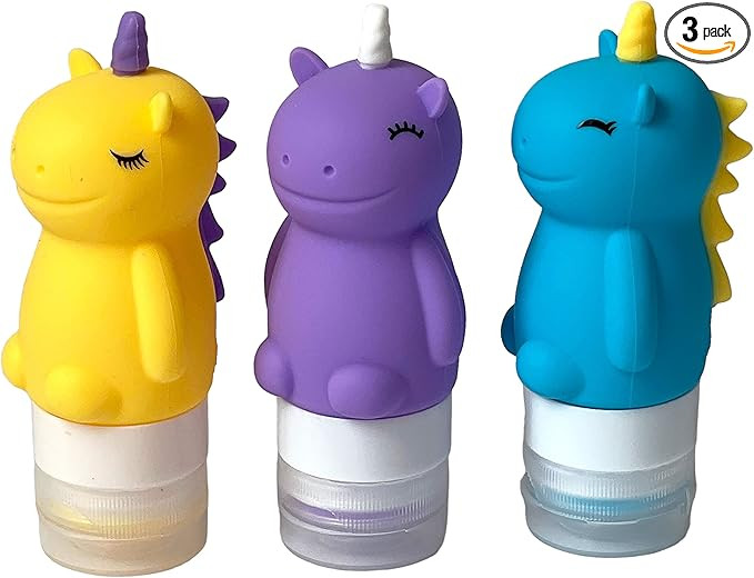 Yumbox Silicone Mini Squeeze Bottles (Set of 3 - Unicorn): Leakproof Condiment Squeeze Bottles, S... | Amazon (US)