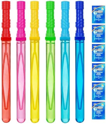 JOYIN 14.6’’ Big Bubble Wands for Kids, 6 PCS Bubble Wand with Refill Solution for Summer Toy... | Amazon (US)