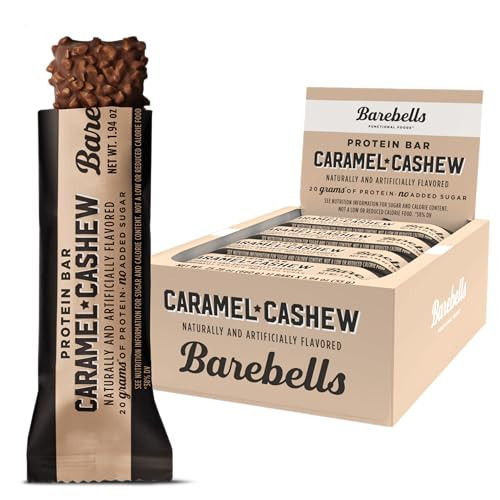 Barebells Protein Bars Caramel Cashew - 12 Count, 20g High Protein Treats - Chocolate Nutrition Bar with 1g Total Sugars - On-The-Go Breakfast or Post-Workout Snack | Amazon (US)