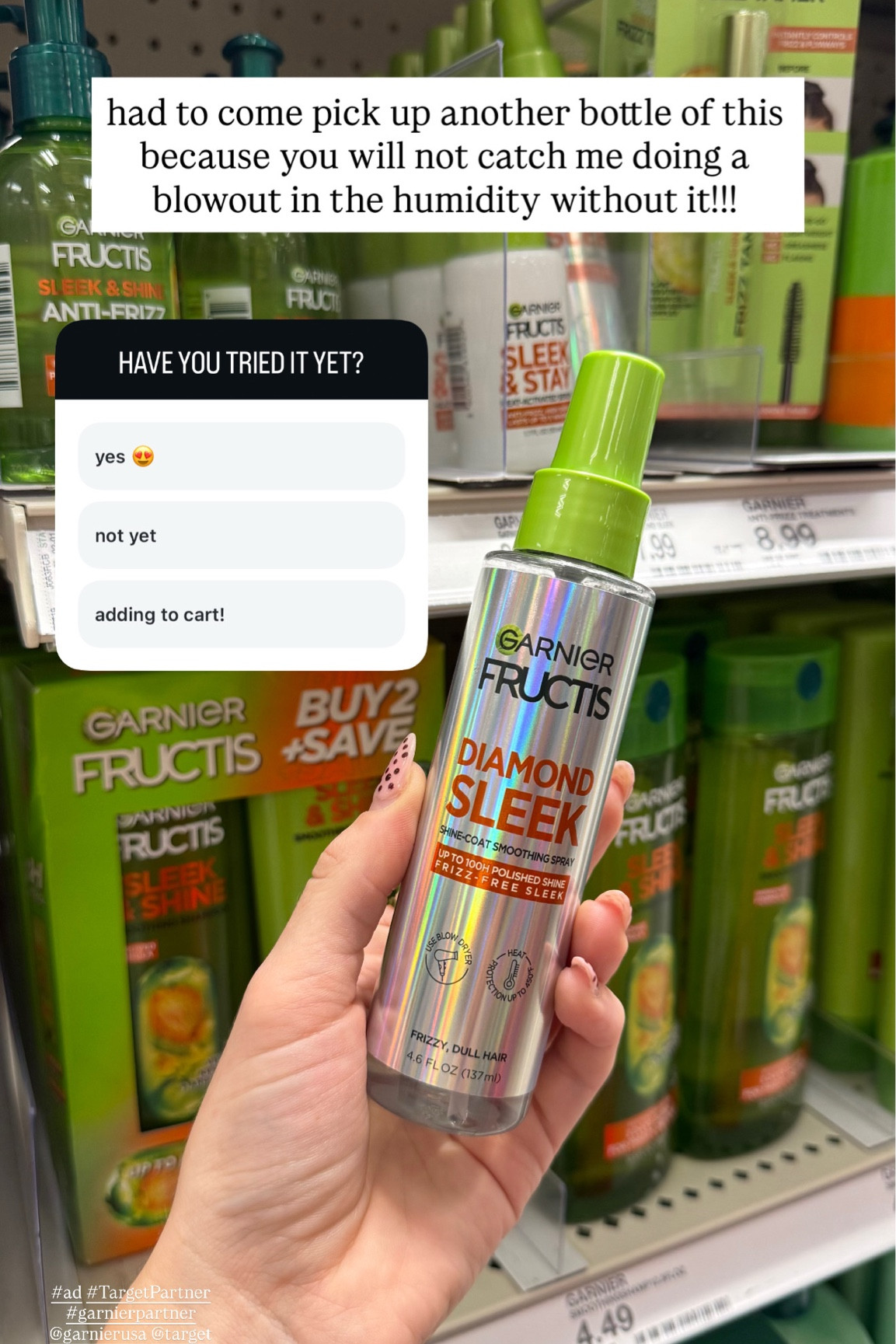 #ad had to come pick up another bottle of this because you will not catch me doing a blowout in the humidity without it!!! @garnierusa @Target #garnierpartner #TargetPartner

#LTKgrwm #LTKBeauty #LTKmorningroutine
