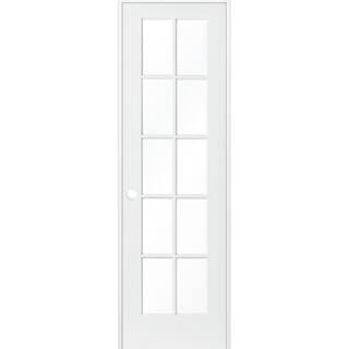 24 in. x 80 in. Shaker MDF Primed Wood Low-E Glass Right-Hand 10-Lite Clear Composite Single Preh... | The Home Depot