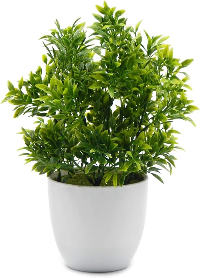 OFFIDIX Potted Artificial Plastic Plants,Mini Faux Plant with White Pots Plant Decorations Indoor... | Amazon (CA)